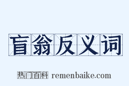 盲翁反义词是什么意思的图片